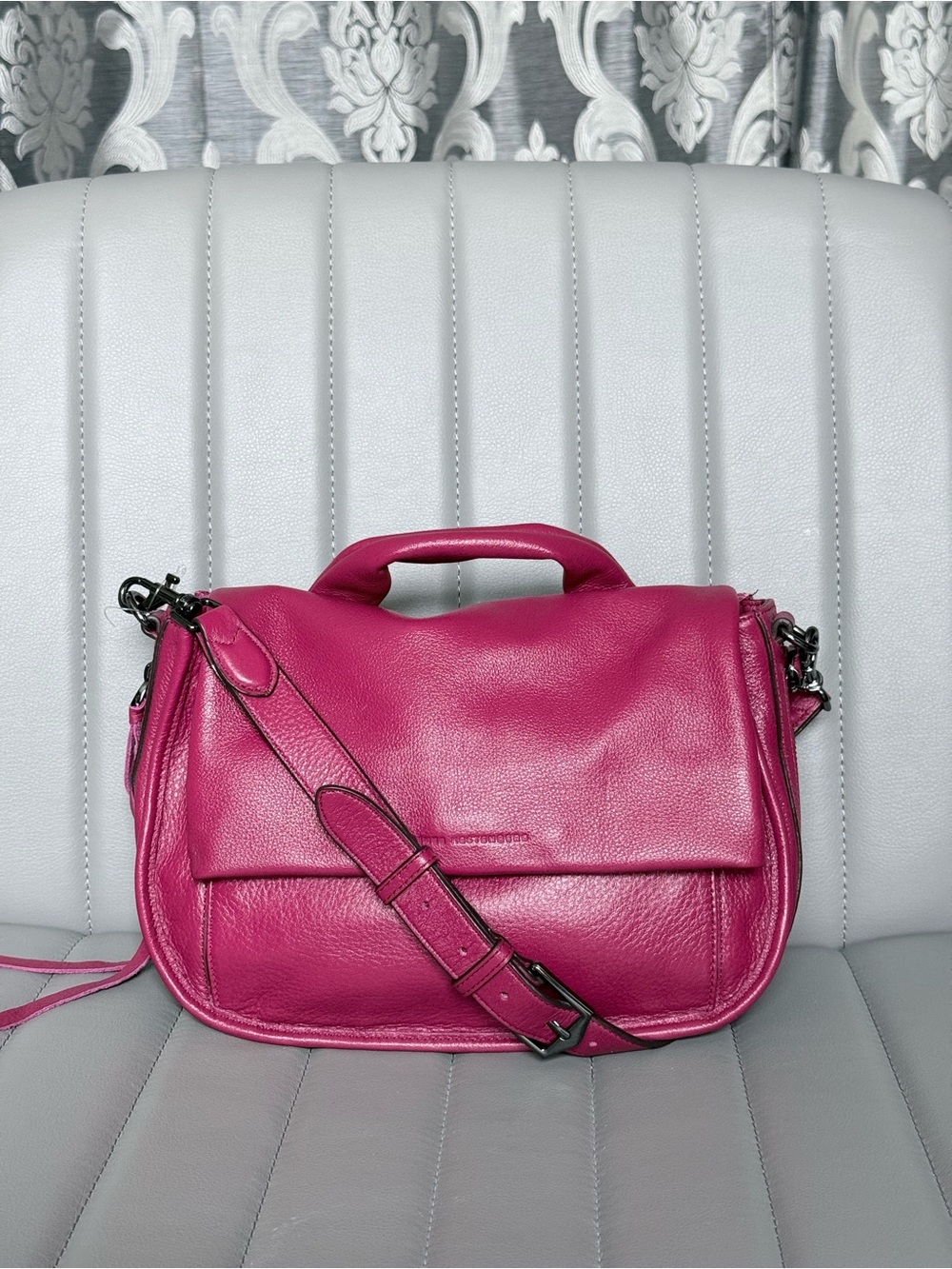 Aimee Kestenberg NWOT Red Astor Saddle Leather Crossbody Satchel Shoulder Bag